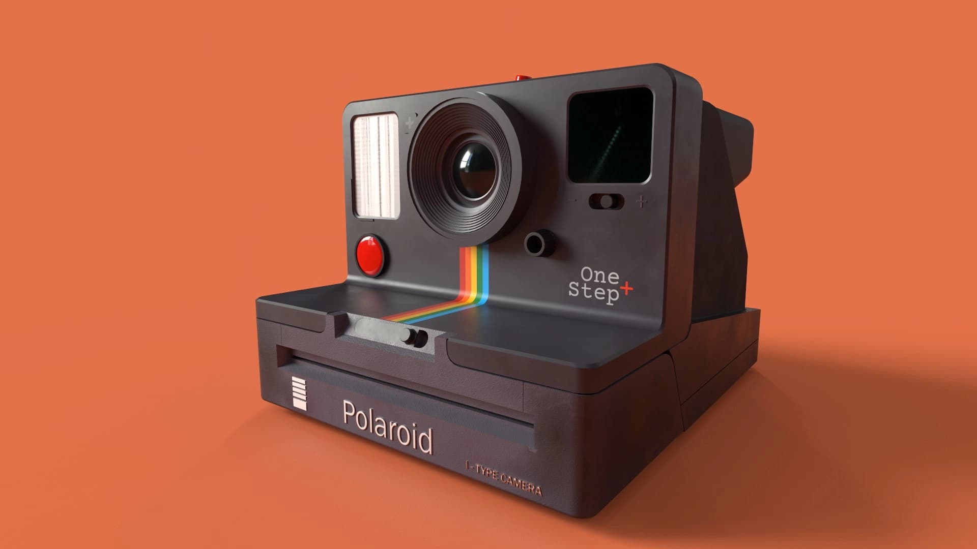 3D render of a Polaroid instant camera