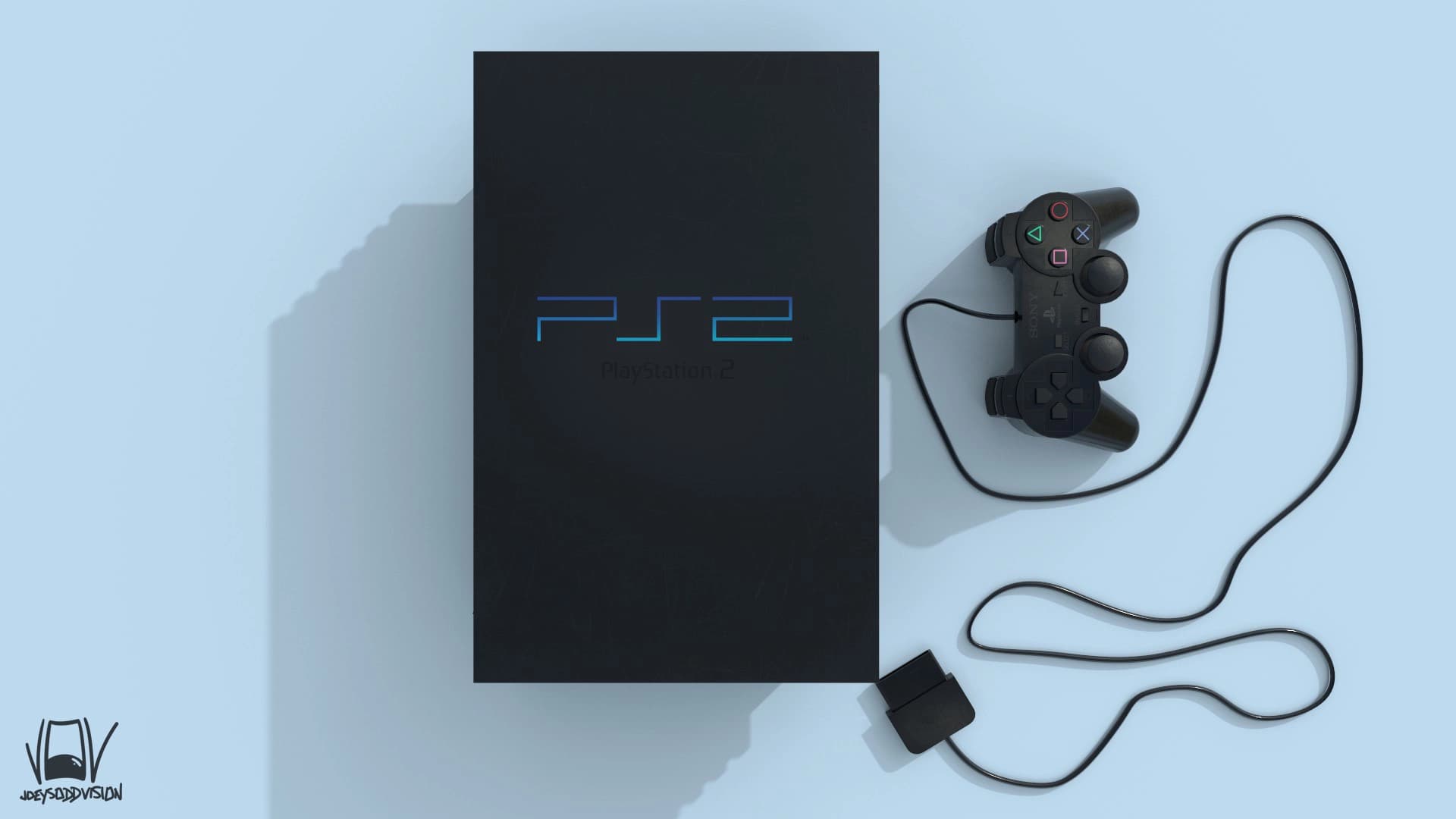 3D model of a PlayStation 2 console